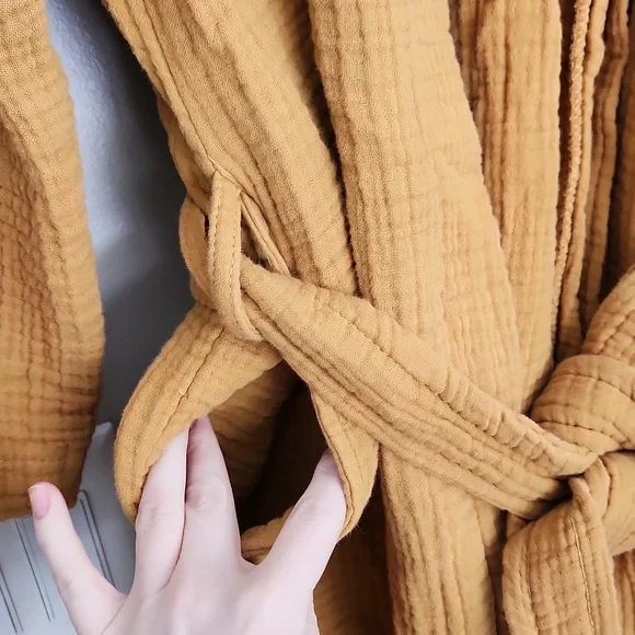 Parachute Cloud Cotton Robe Gold Yellow Color Size X-Large - Picture 3 of 5